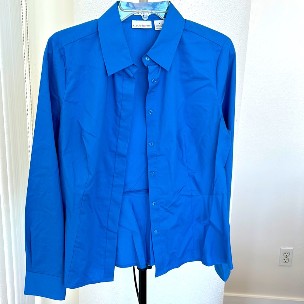 Medium Blue long sleeve button down dress shirt by Liz Claiborne.
